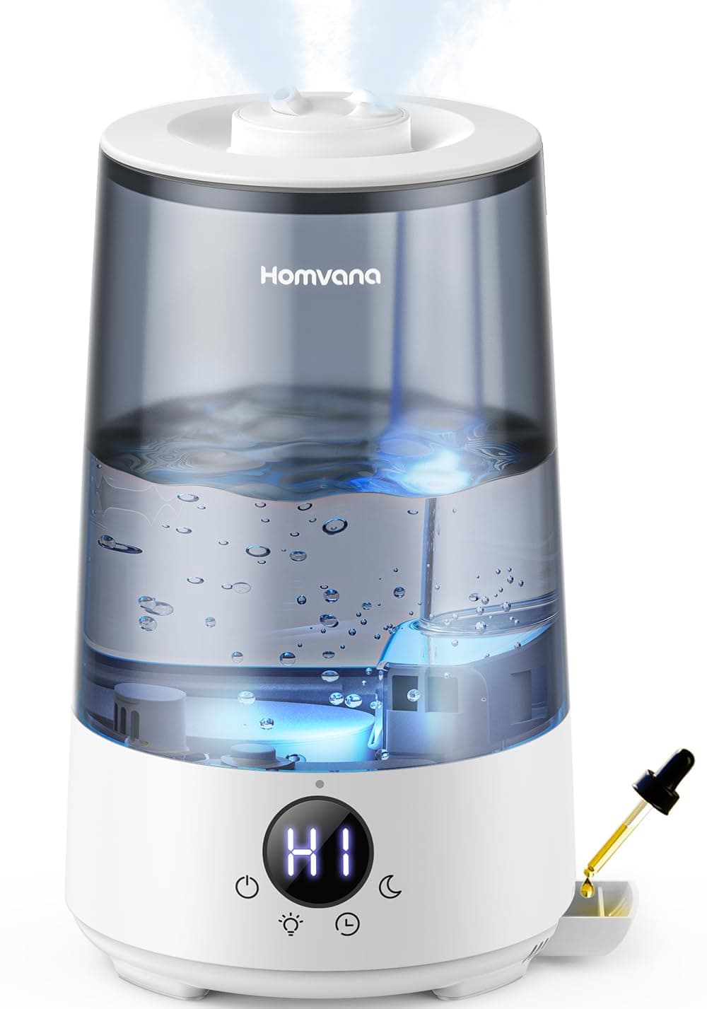 Homvana Luftbefeuchter Schlafzimmer Top-Fill 3.6L 360°Cool Mist 34H Dauerhaft