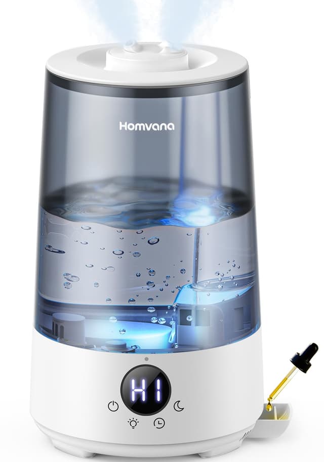 Homvana Luftbefeuchter Schlafzimmer Top-Fill 3.6L 360°Cool Mist 34H Dauerhaft