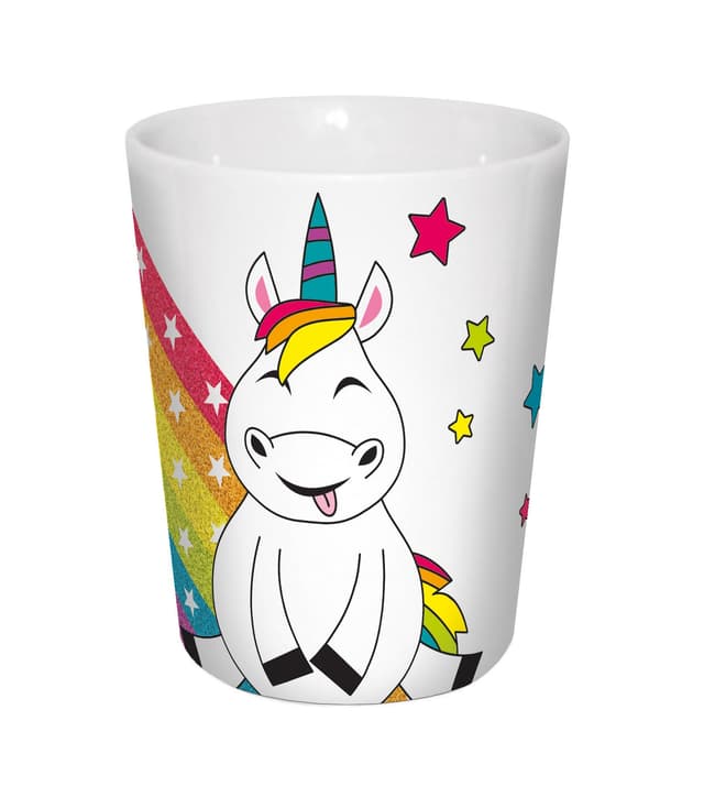 🦄🌈 Angebote: Infinite by GEDA LABELS (INFKH) 15915 Einhorn_Bunt_V-Mug 300ml Porzellanbecher