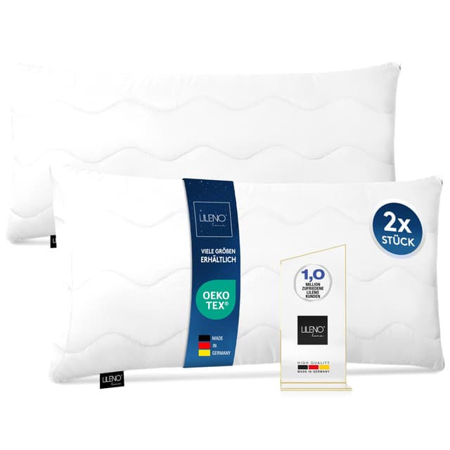 🌟 LILENO HOME Kopfkissen 40x80 cm [2er Set] - Deluxe Qualität mit Reißverschluss & Waschbarkeit bis 95°C