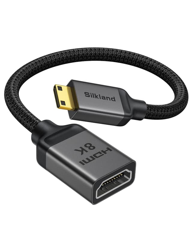 Silkland 8K Mini HDMI auf HDMI Adapter 2.1, 8K@60Hz 4K@120Hz, 48Gbps