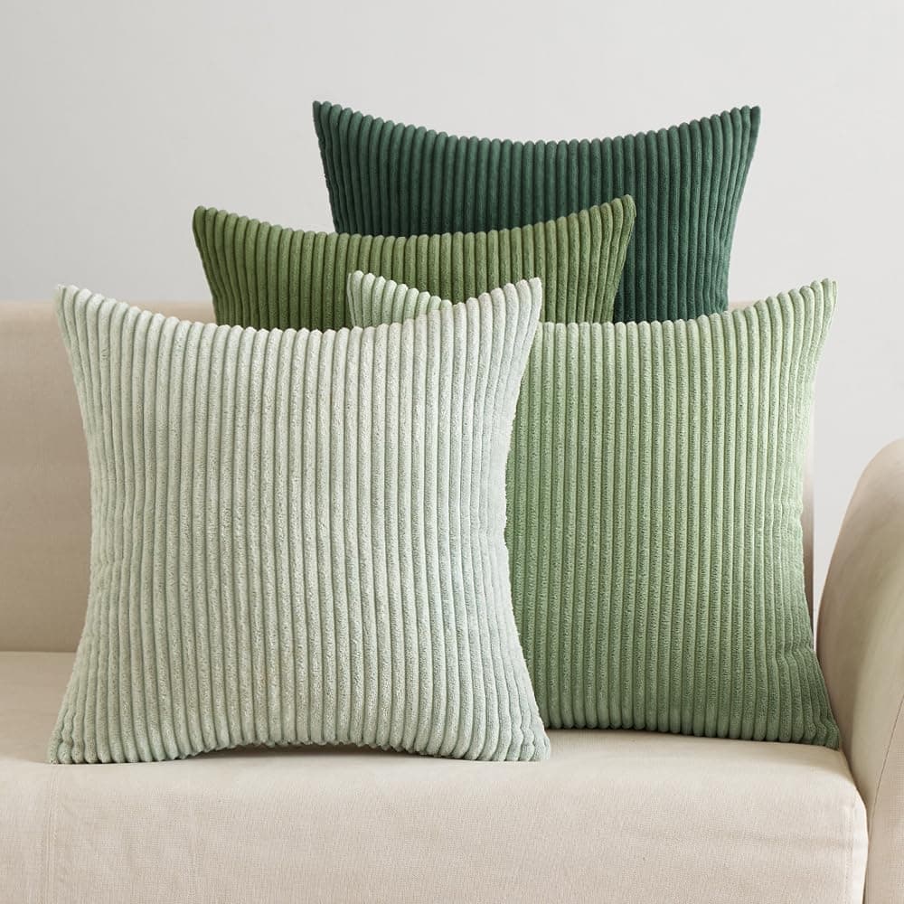 EMEMA Kissenbezug 50x50 cm Kordsamt Kissenbezüge 4er Set Dekokissen Sofakissen 🛋️