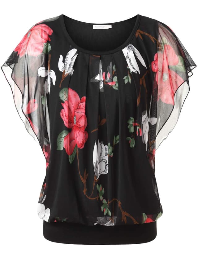 🌞👚 Sommer Netz Bluse für Damen 🌸 BAISHENGGT Kurzarm Tshirt