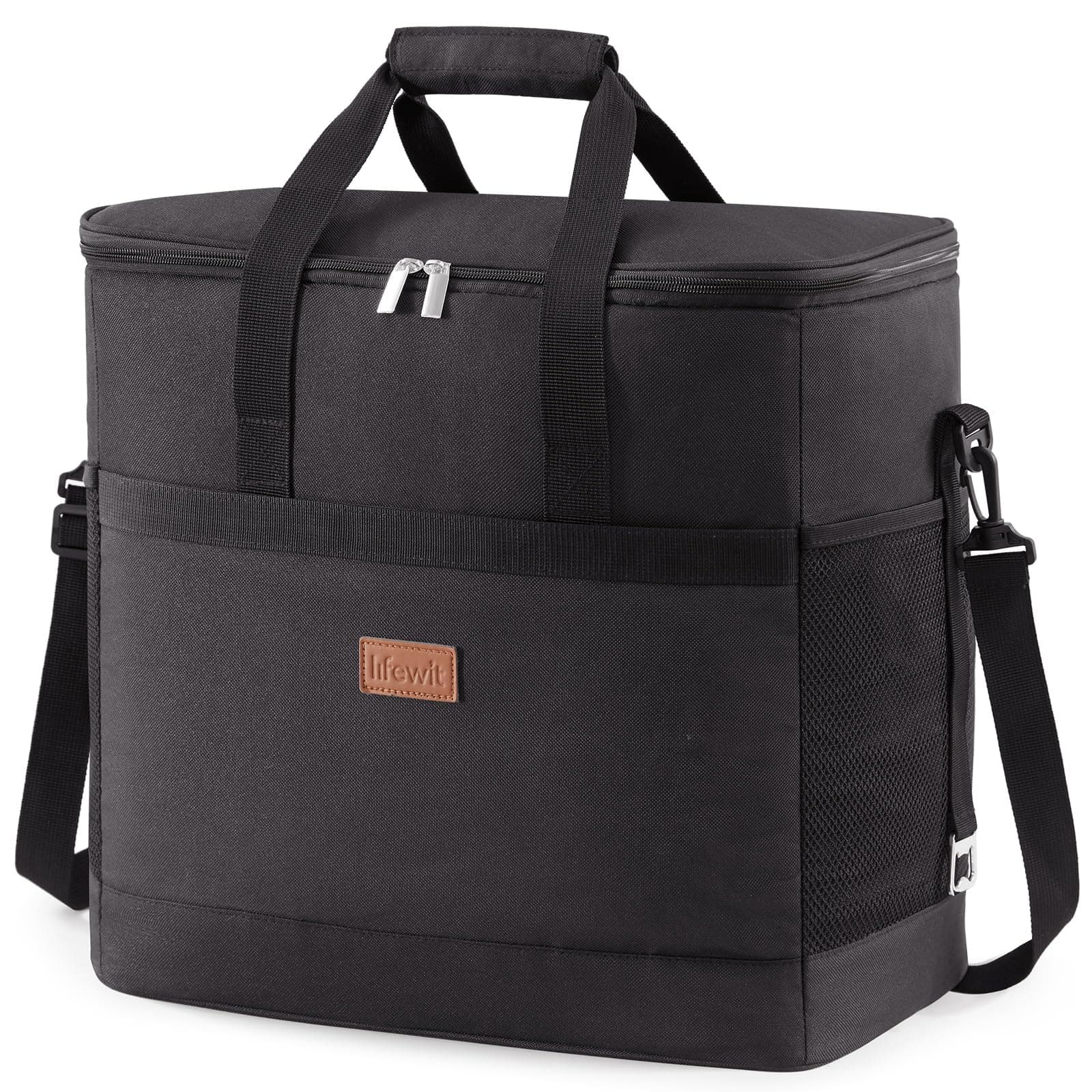 🌟 Super Deal! Lifewit 40L Kühltasche Groß faltbar Kühlkorb Kühlbox Thermotasche Picknicktasche, Schwarz Schwarz 40L