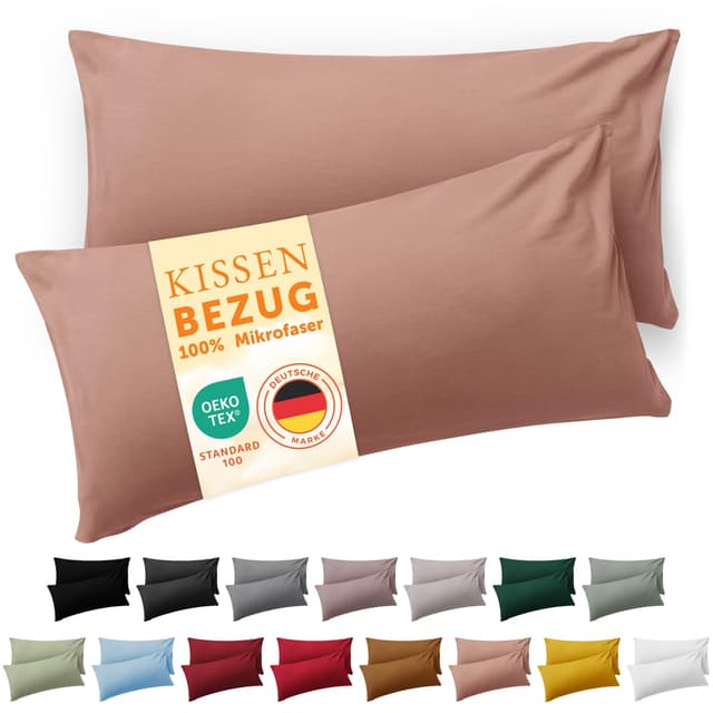 Blumtal Kissenbezug 40 x 70, 2 Stück - 100% Mikrofaser, Oeko-TEX zertifiziert 💖