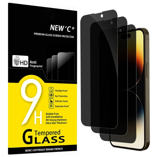 📱 NEW'C 3 Stück Sichtschutz für iPhone 14 Pro Max Panzerglas Deal 🛡️