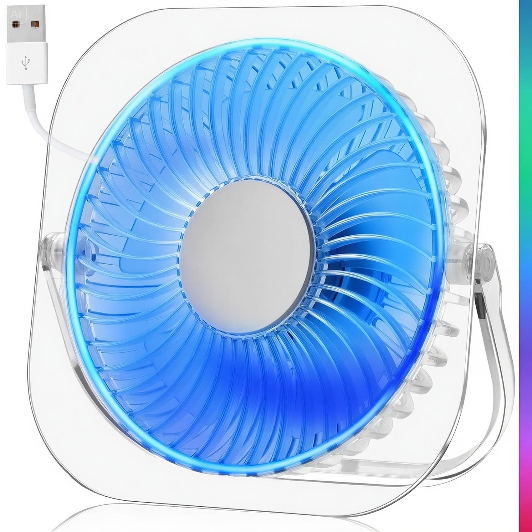 🌬️🎮 GOBRILLFUN RGB-Gaming-Tischventilator mit 3 Geschwindigkeiten
