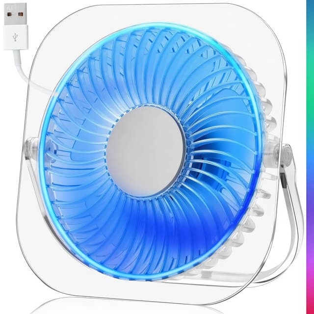 🌬️🎮 GOBRILLFUN RGB-Gaming-Tischventilator mit 3 Geschwindigkeiten