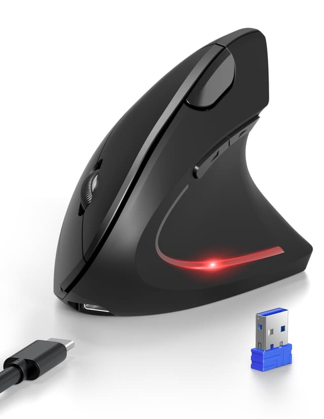 TECKNET Ergonomische Bluetooth Maus mit Jiggler - Schwarz