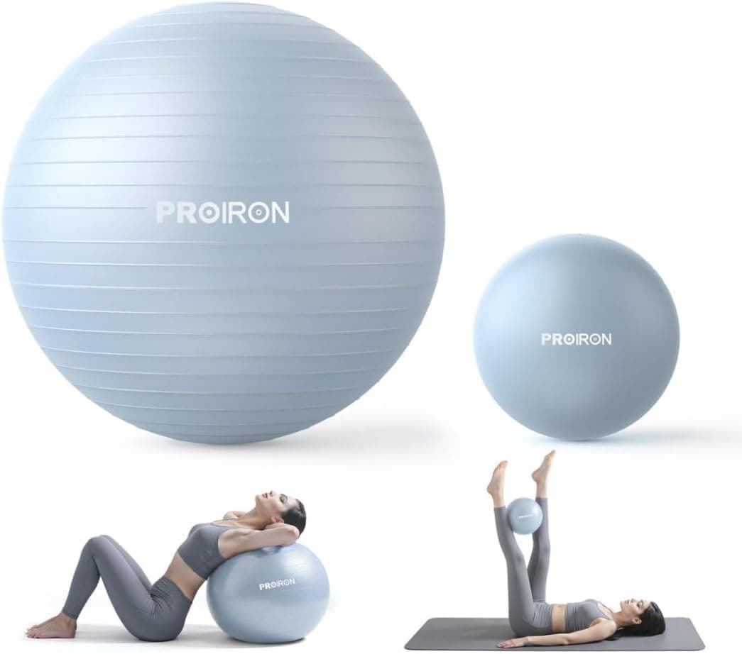 🔥🏋️‍♂️ PROIRON Gymnastikball Pezziball Sitzball Trainingsball Fitnessball & Balance Set blau x2 🏋️‍♀️🔥