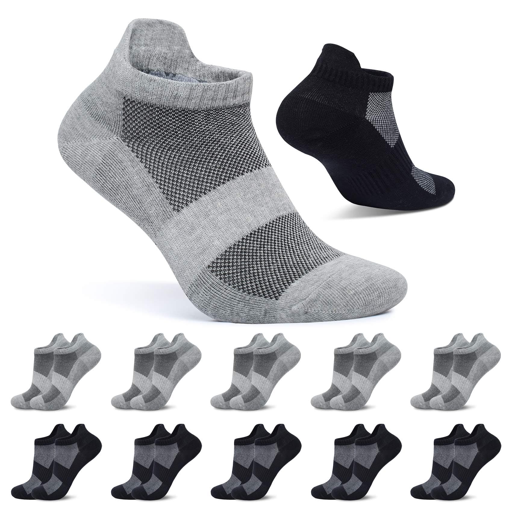 🧦 FALARY 10 Paar Sneaker Socken Herren Damen Kurze Socken Baumwolle Sportsocken