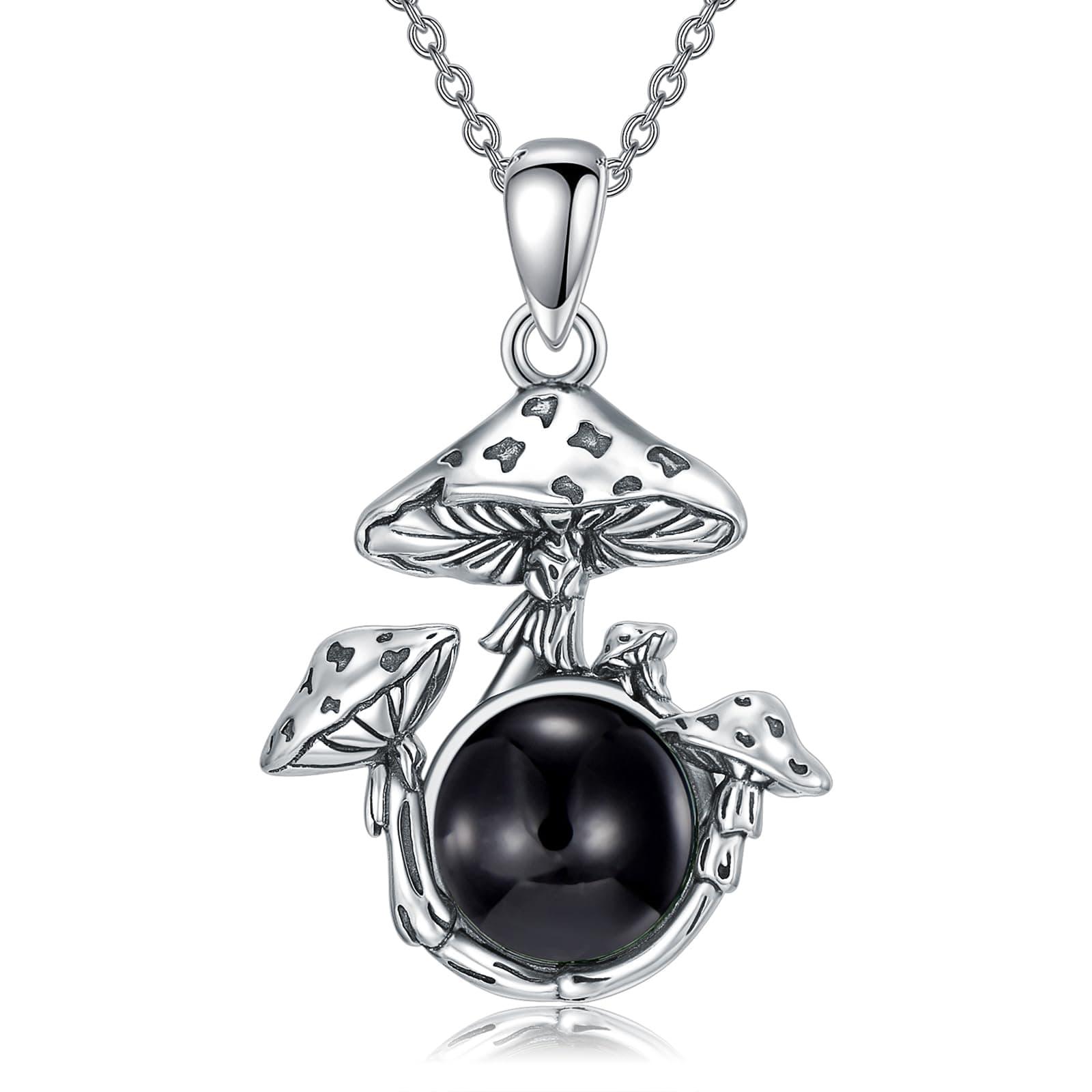 YEESIA Pilz-Halskette für Frauen, 925er-Sterlingsilber, Pilz-Anhänger-Halskette 🍄
