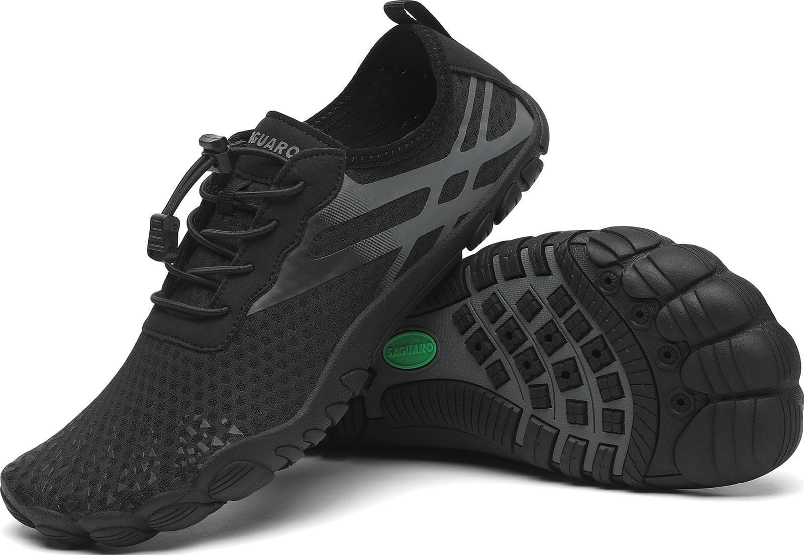 SAGUARO Badeschuhe Damen Herren Wasserschuhe Schwimmschuhe Schnelltrocken Aquaschuhe Schwarz 😎🏊‍♂️