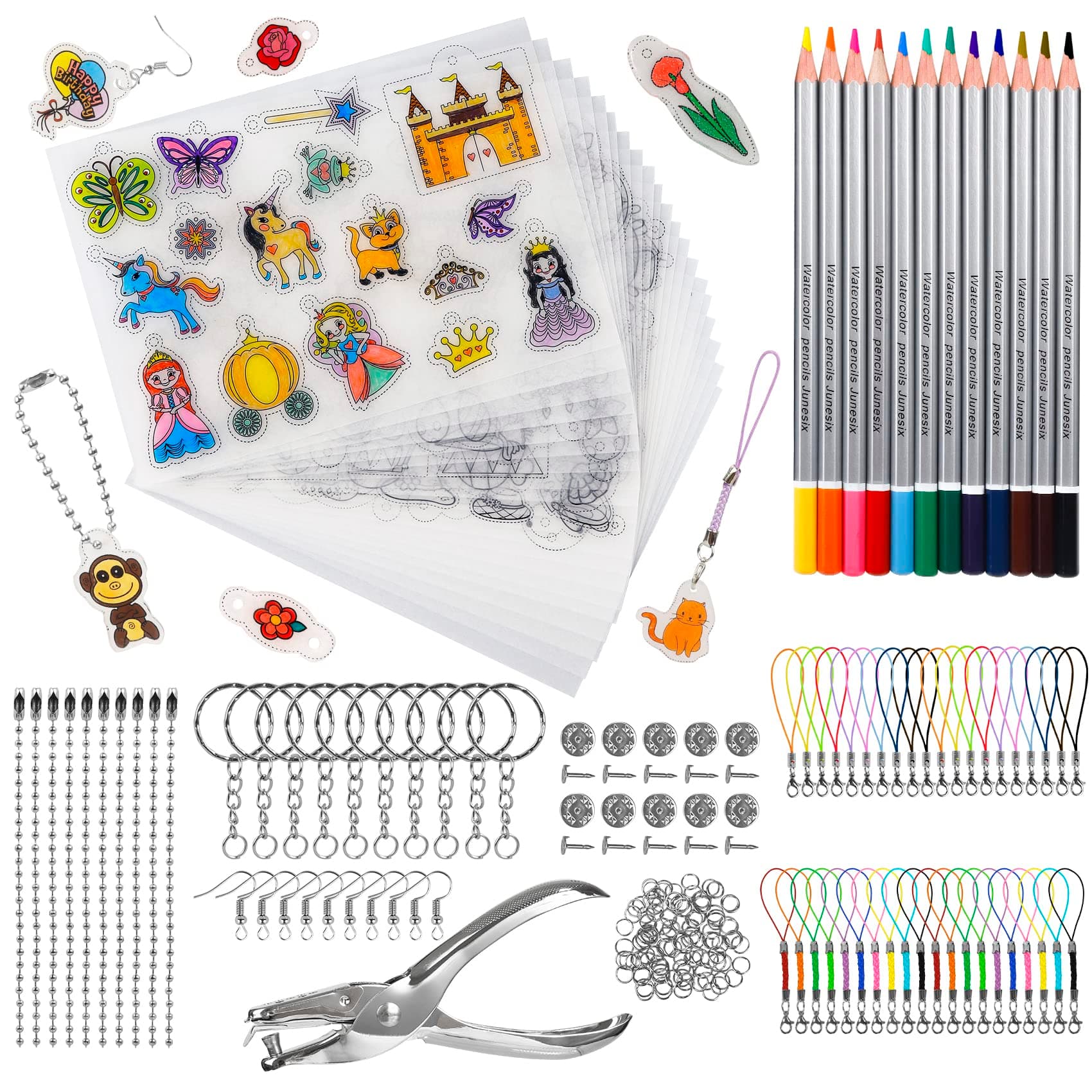 LUZOON Schrumpffolie Bastelset mit 213 Stück DIY Schrumpffolie