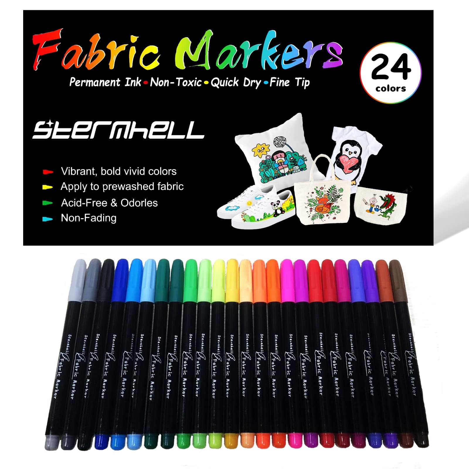 24PCS Textilstifte Waschmaschinenfest 🎨