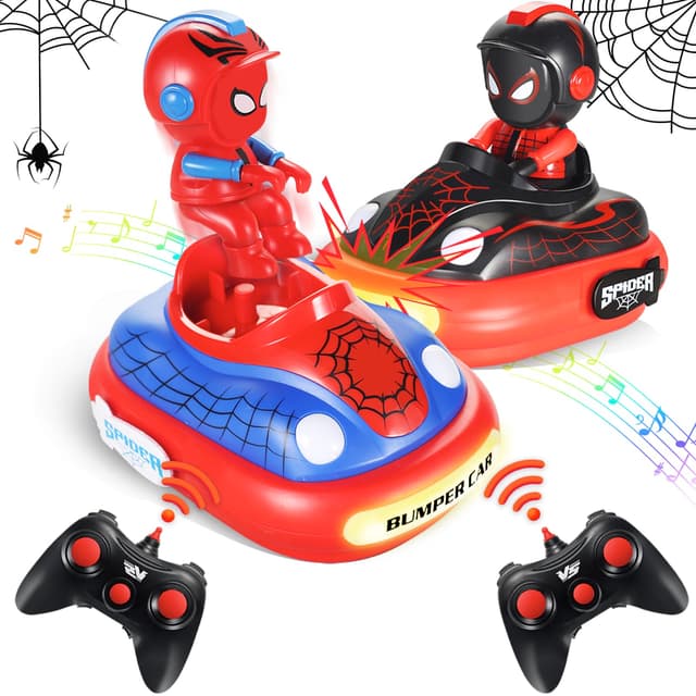 🚗🕷️ Ferngesteuertes Auto 2 Stück Spider Autoscooter mit Musik und LED-Licht