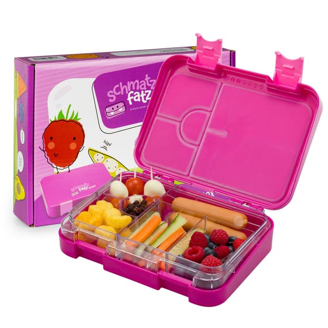 🎒 Schmatzfatz Junior Brotdose Kinder mit Fächern | BPA Frei Lunchbox Kinder 🍱