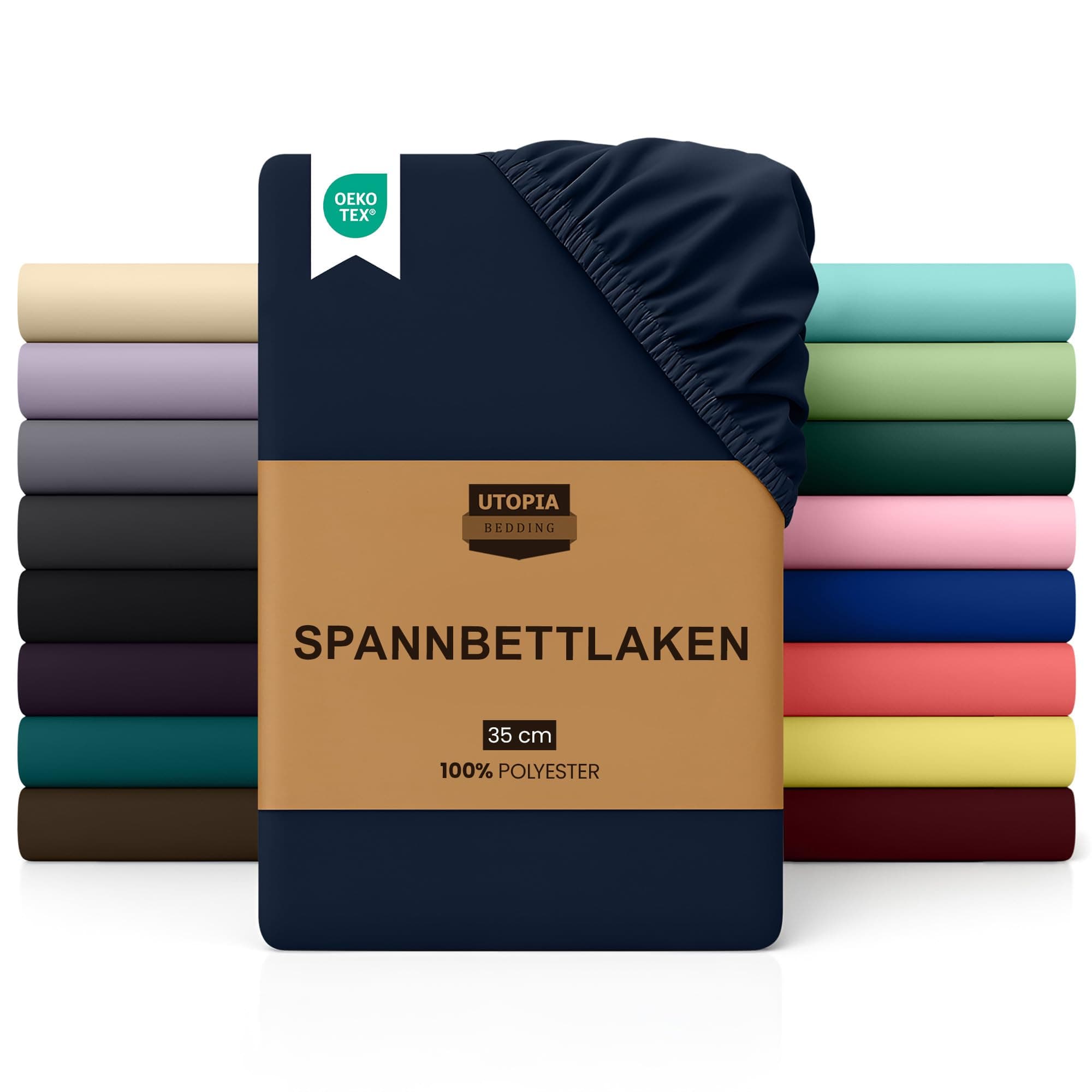 Angebot: Utopia Bedding - Spannbettlaken 200x200cm - Marineblau 🛏️