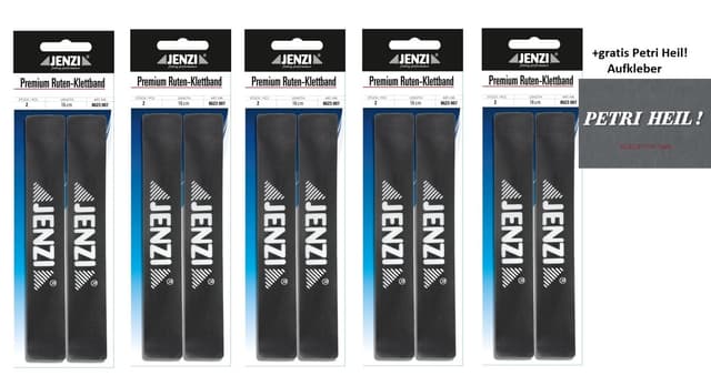 🎣 Super Deal! Jenzi Premium Rutenklettband, 10 Stück, 2 x 16 cm, Schwarz