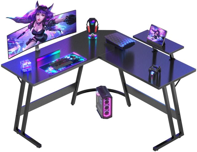🎮 Devoko Gaming Tisch L Form - Schwarz Mattiert