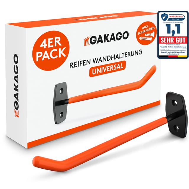 🚗 Gakago Reifenhalter Wandhalterung - 4er Felgenhalter Wand Set 🚗