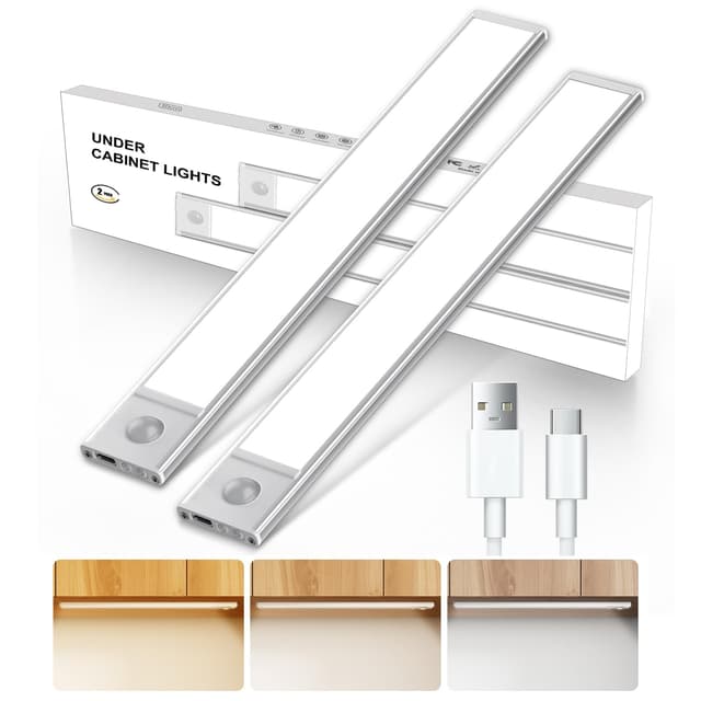 Trayvespace Unterbauleuchte Küche LED, 40CM Schranklicht mit Bewegungsmelder, 3 Arbeitsmodus & 3 Farbmodi Schrankbeleuchtung