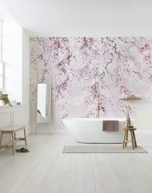 Komar Vlies Fototapete Kirschblüten - Asien 🌸 Wohnzimmer Dekoration 💚