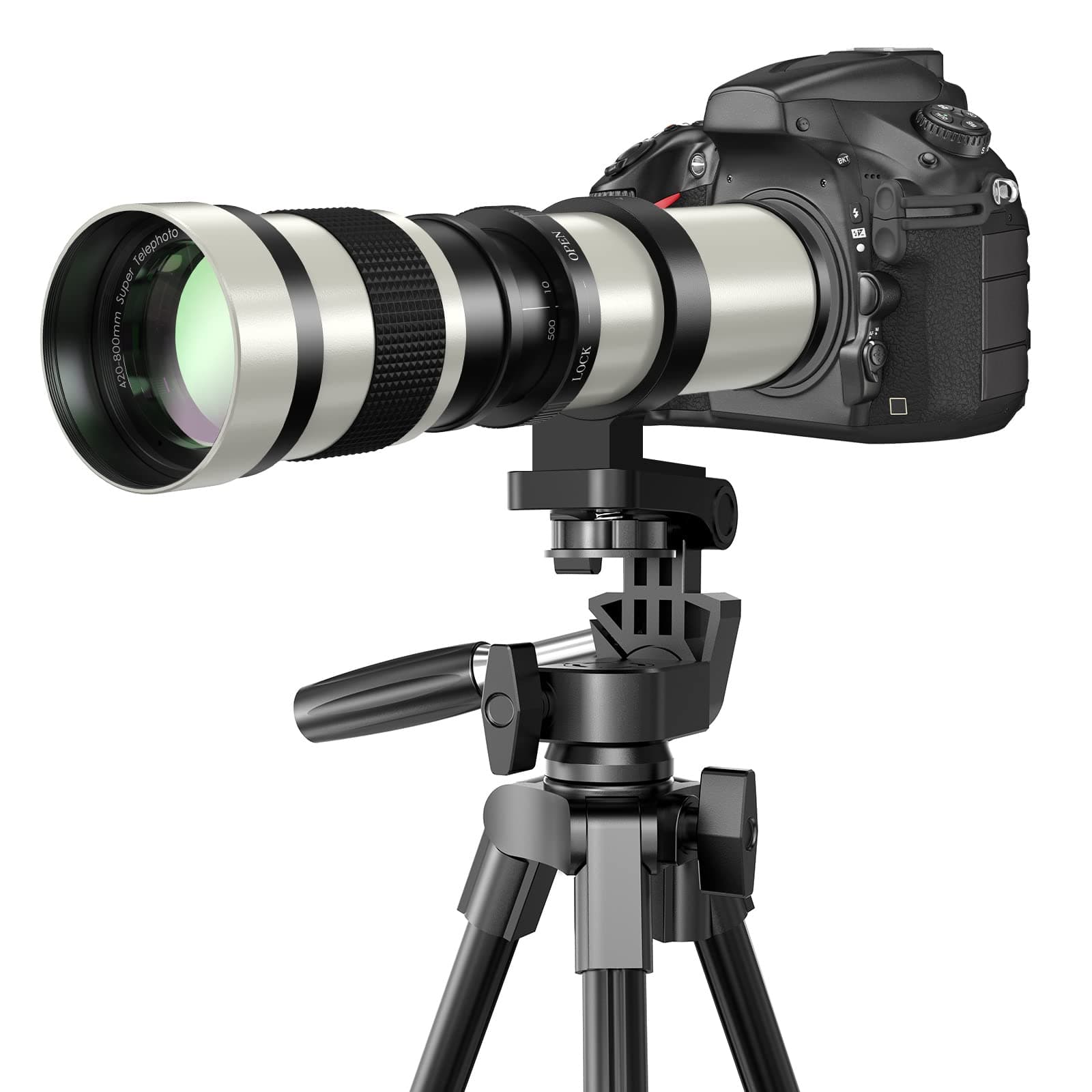 Lightdow 420-800mm f/8.3-16 Teleobjektiv für Canon EF Objektiv - Weiß
