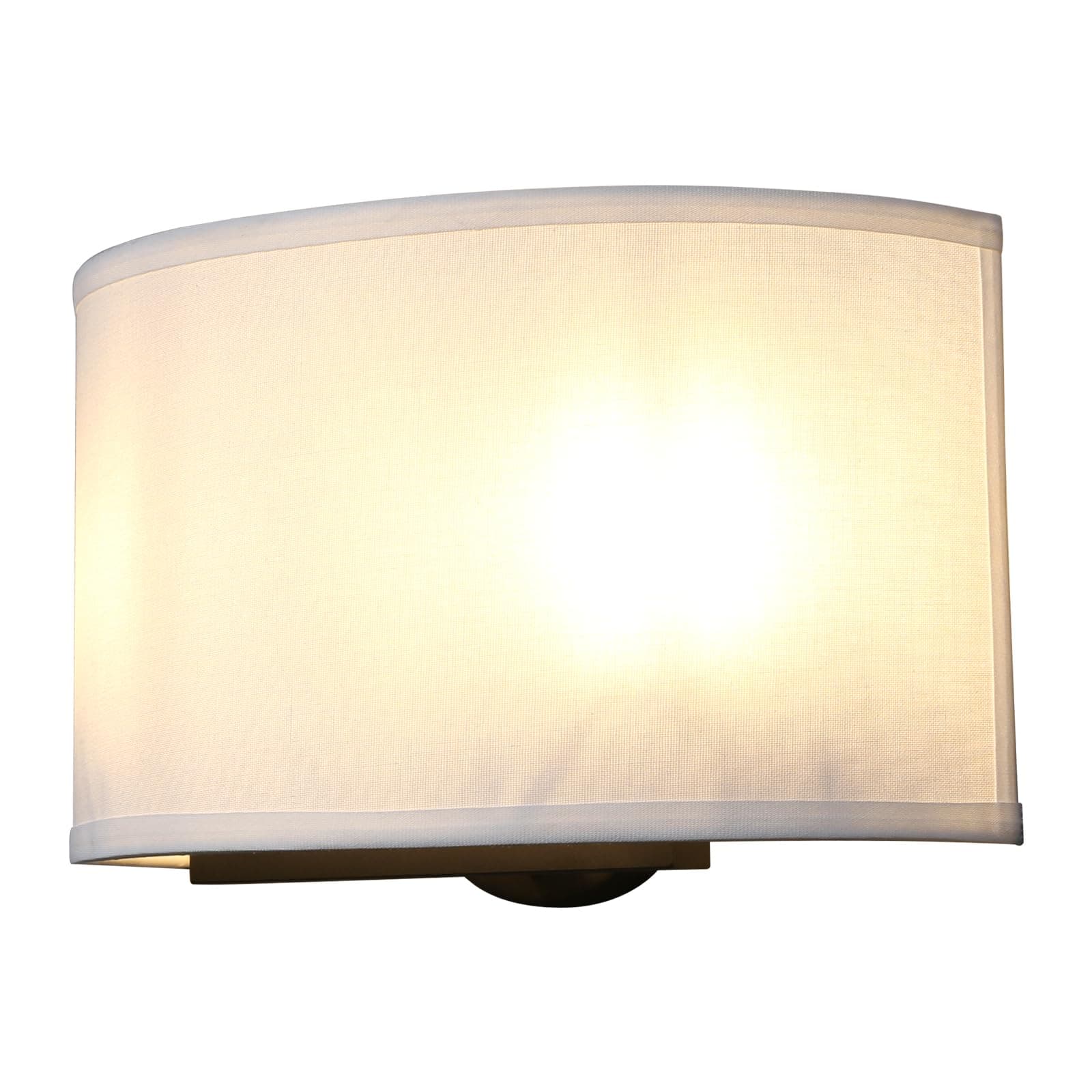 Yosoan Wandleuchte mit Stoffschirme 🌟 Wandlampe Lampe Wandleuchten mit E27 für Spiegel, Wohnzimmer, Schlafzimmer und Treppe (1 Stk mit weißem Stoffschirme)