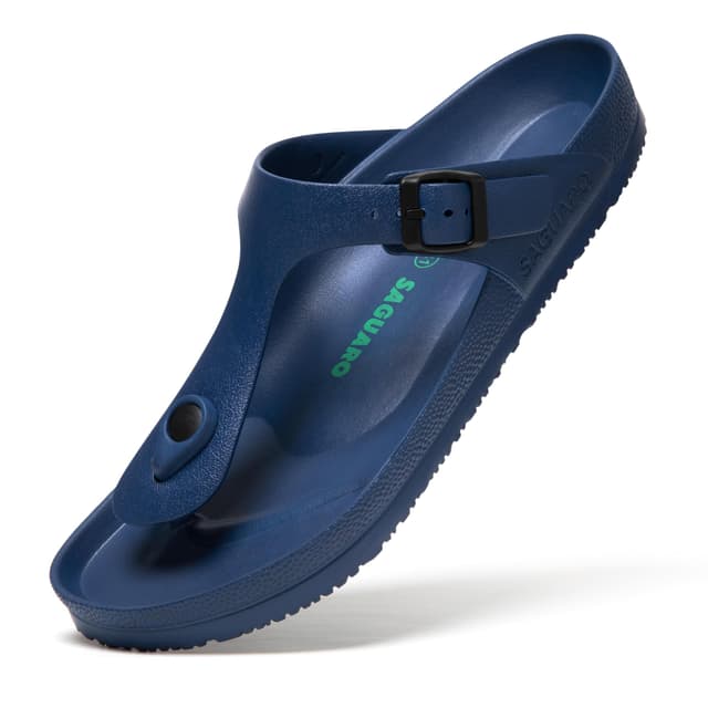 🌟 SAGUARO Hausschuhe Herren Damen Leicht Elastisch Pantoletten Klassisch Badschuhe Unisex Erwachsener Sandalen 36-48 EU Slipper Dunkelblau 40 EU 🌟