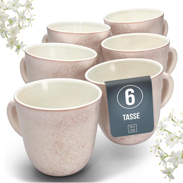 🌺 Steingut Kaffeetassen 6 Personen Ibiza TESTSIEGER 🌺