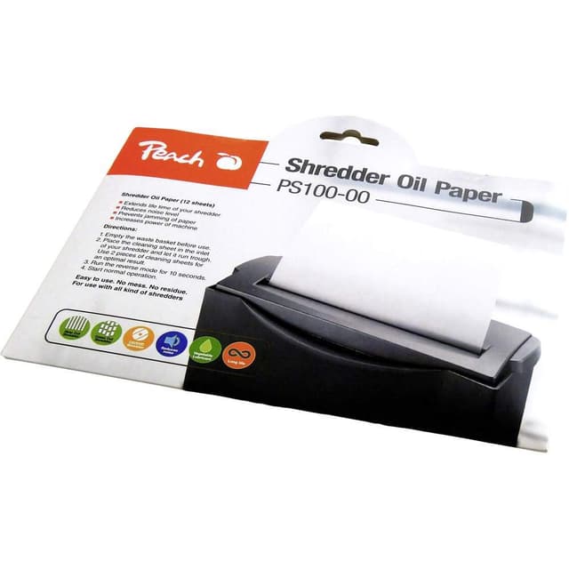 Peach PS100-00 Aktenvernichter Service Kit 🍑🔪 | 12 Ölpapiere | Aktenvernichterpflege