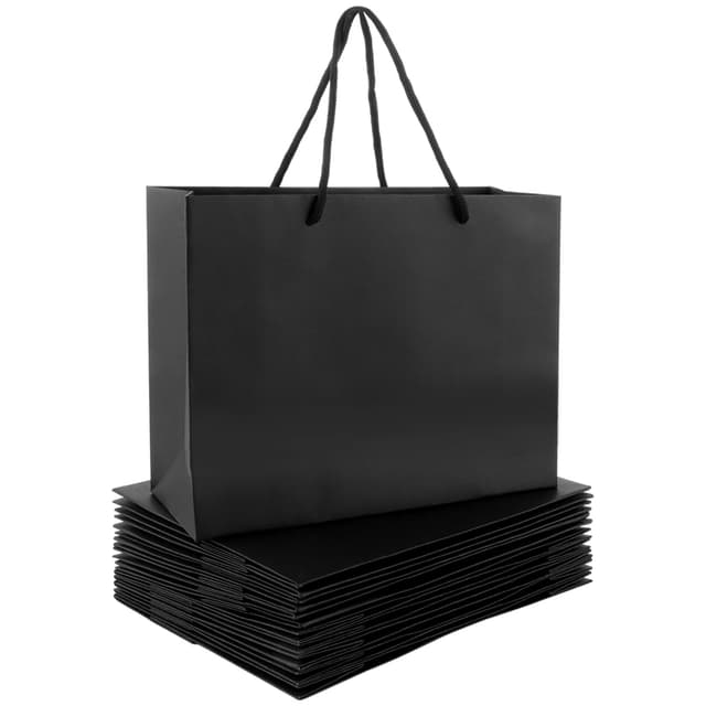 🎁🛍️ MIVIDE 30 Stück Geschenktüten Schwarz mit Henkel - Weihnachten, Hochzeits, Partyfeiern, Geschenke 🎉