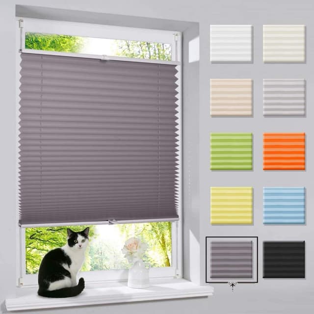 Bobodeco Plissee ohne Bohren Klemmfix Faltrollo Jalousie Anthrazit 40x150cm 😎🏡