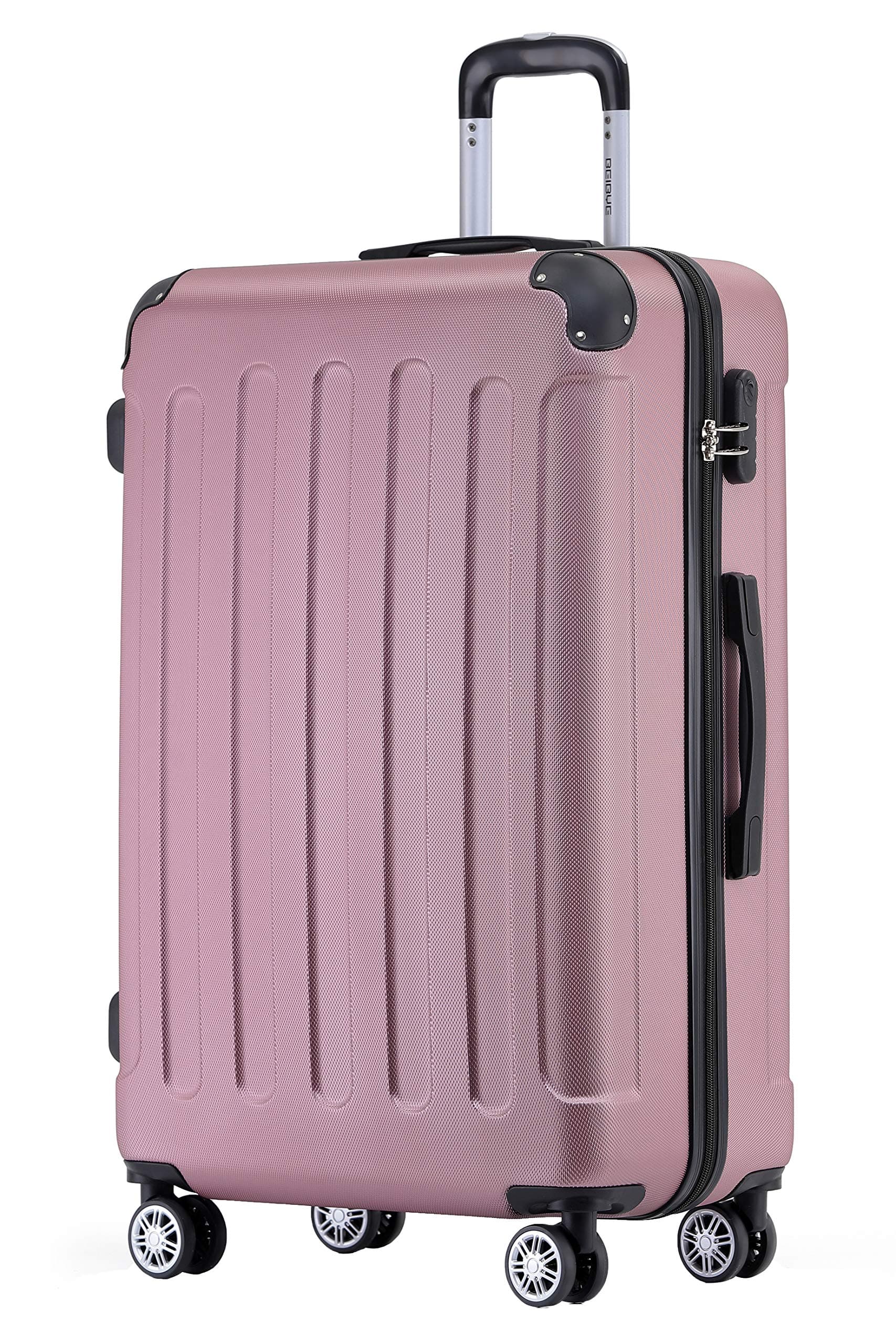 🌟 BEIBYE Rosa L Hartschalen-Koffer Trolley Rollkoffer Reisekoffer 🧳