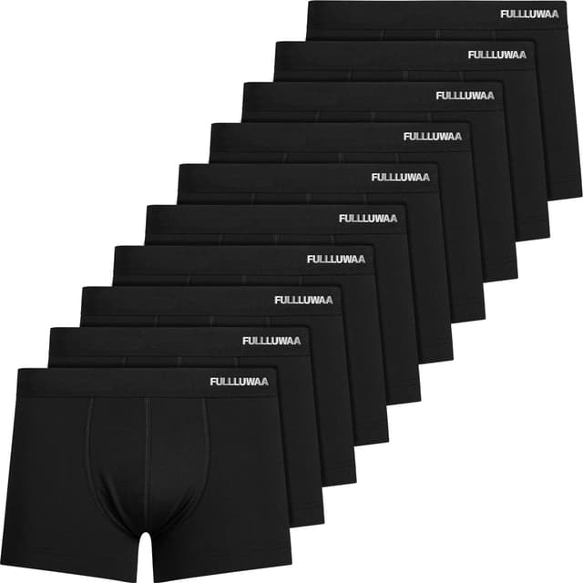 🩲 Fullluwaa Boxershorts Herren 10er Pack Schwarz 4XL ⭐️