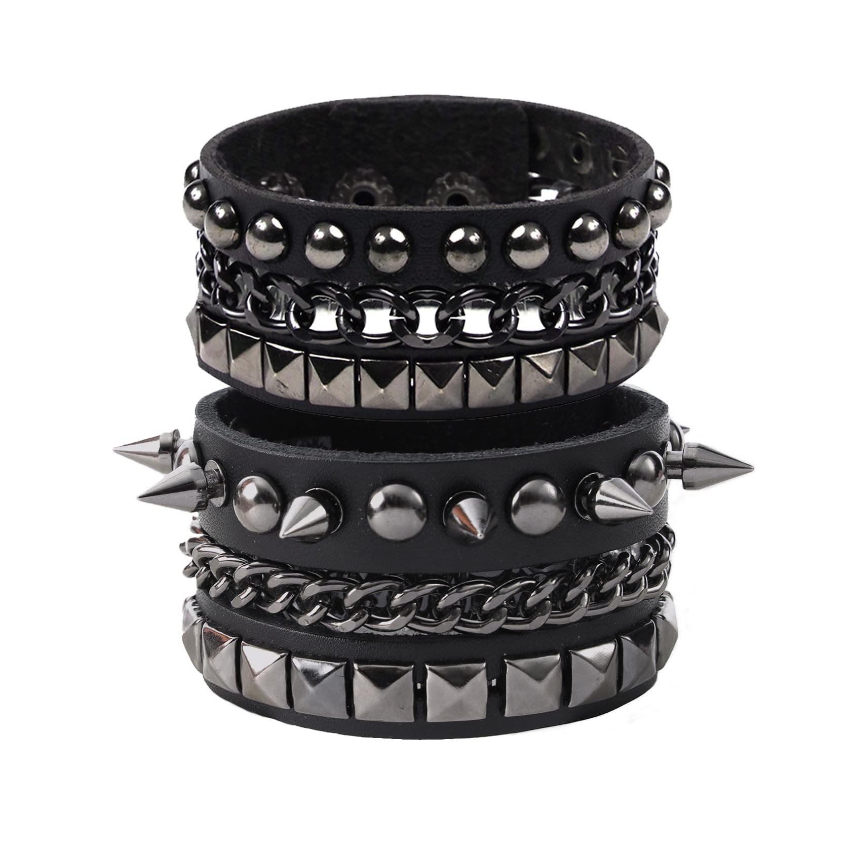 MILAKOO Punk Nietenarmband PU Lederarmband Set 😎