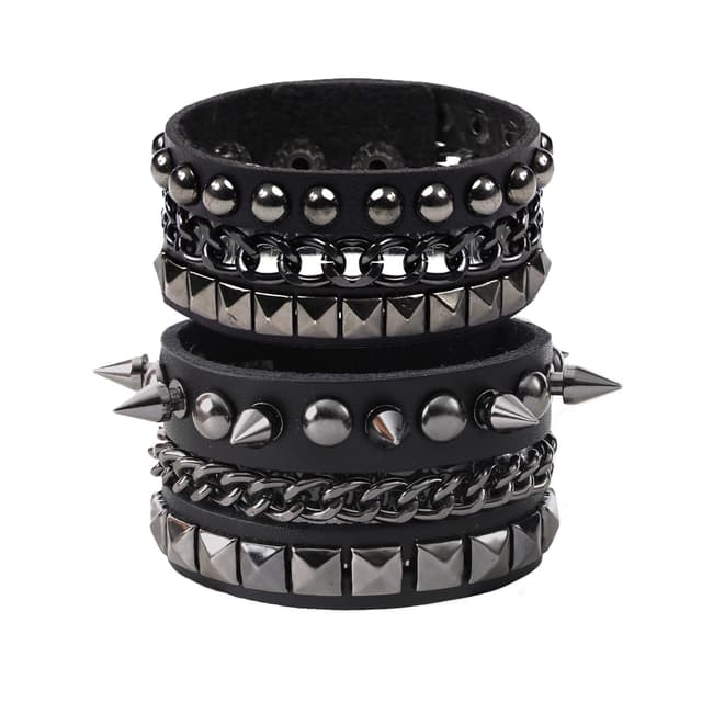MILAKOO Punk Nietenarmband PU Lederarmband Set 😎