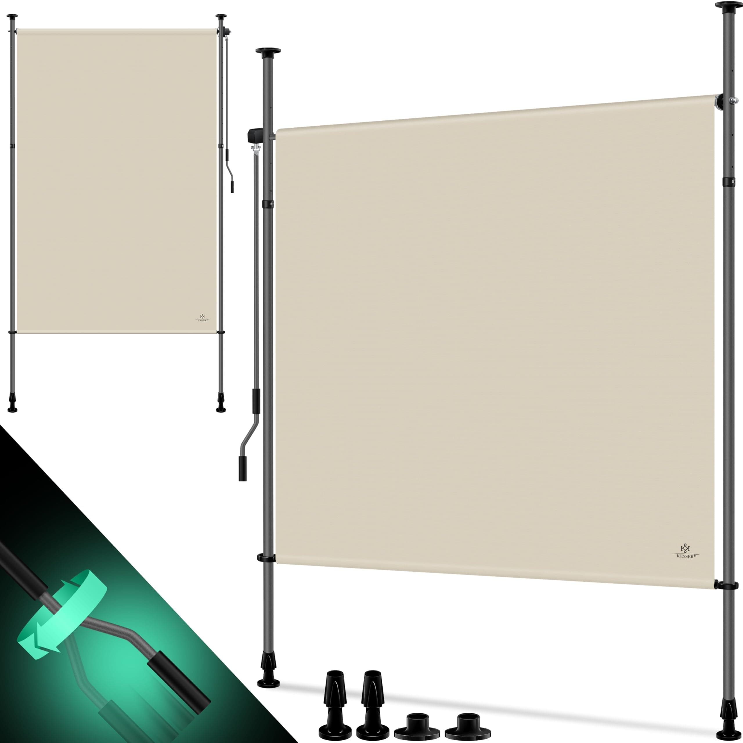 🌞 KESSER® Klemmmarkise Senkrechtmarkise 100x310cm 🌿