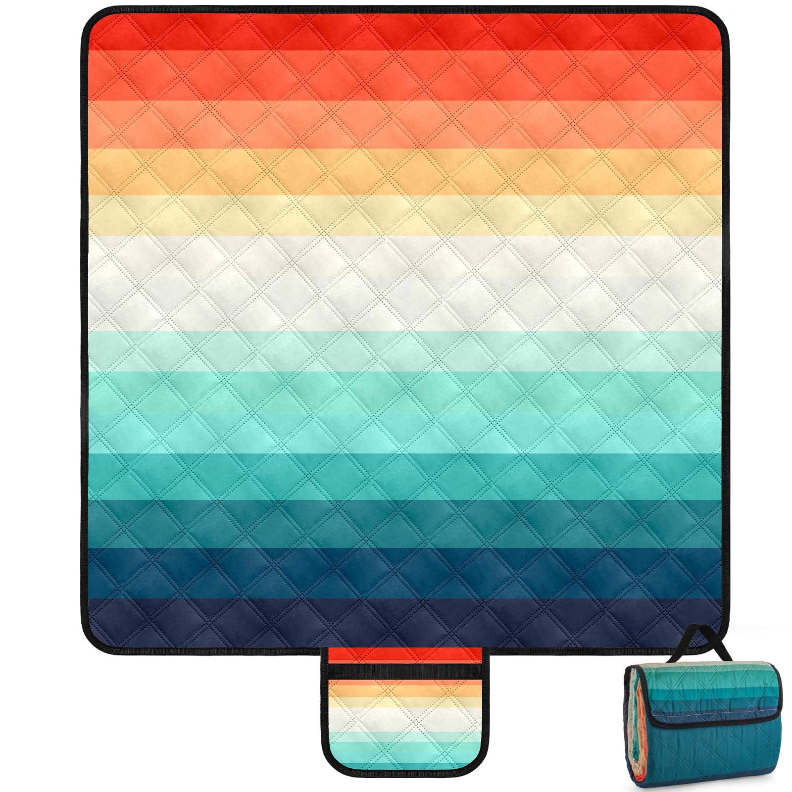 Picknickdecke Wasserdicht Sandfrei, 200x200cm 🌈🏖️