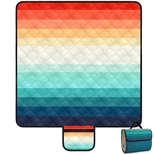 Picknickdecke Wasserdicht Sandfrei, 200x200cm 🌈🏖️