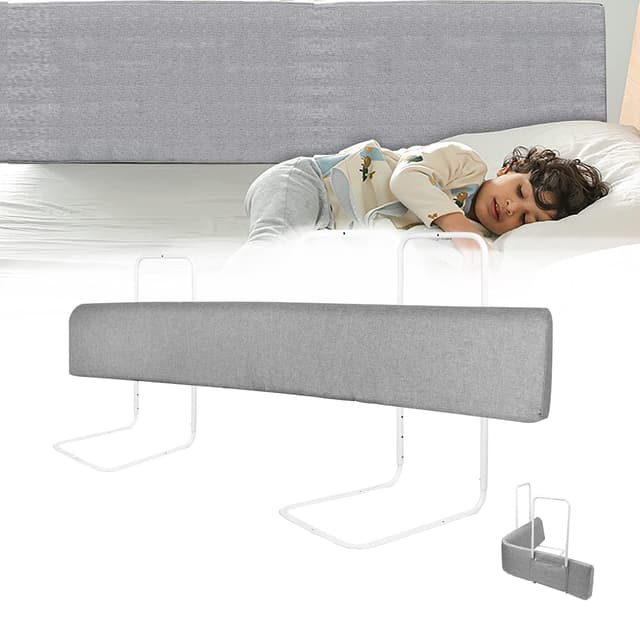🛏️👶 LZQ Bettgitter Rausfallschutz - Grau, 150cm