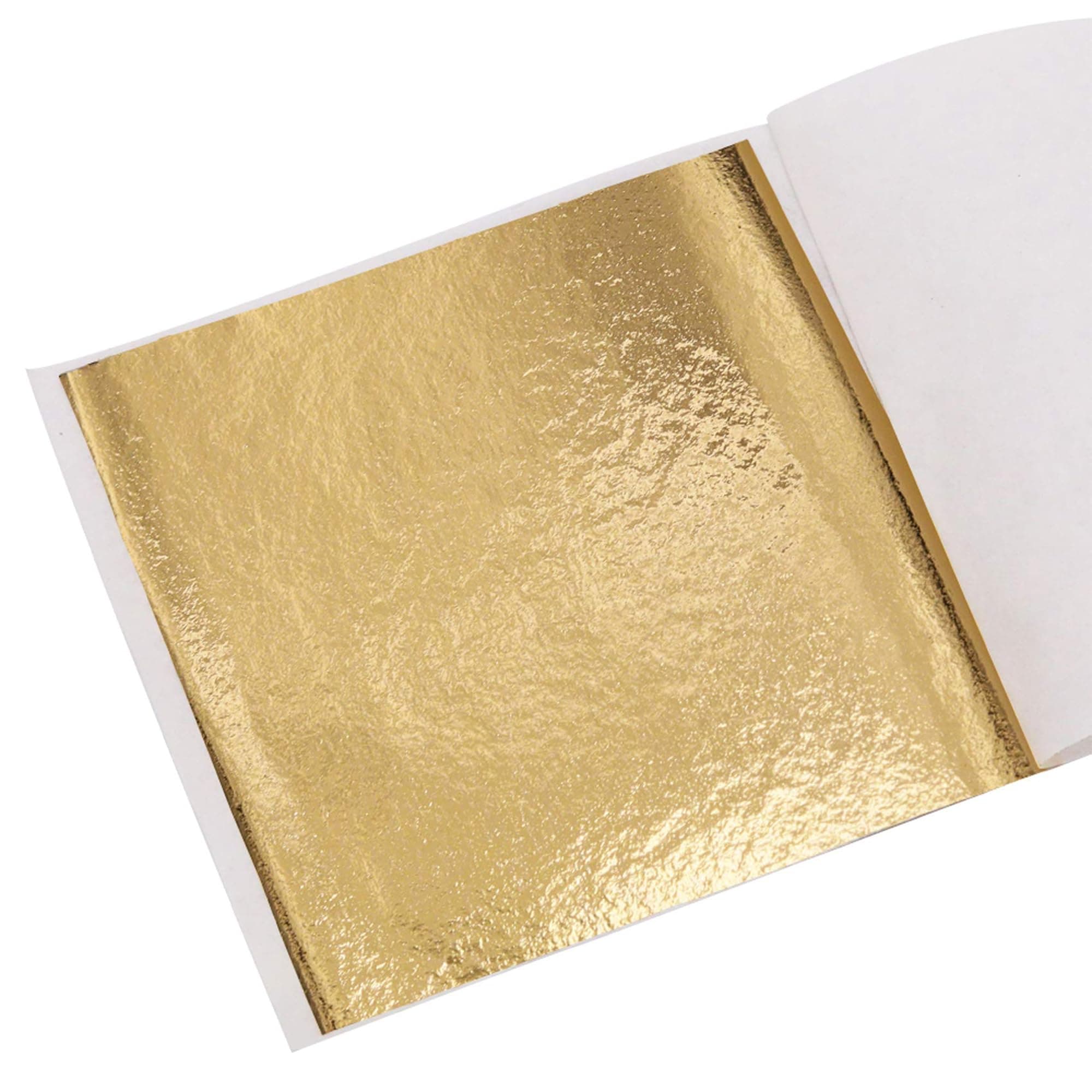 KINNO Imitation Blattgold 100 Stück 8x8.5cm 🌟 Kunsthandwerk Kunstprojekt Möbel Gemälde Wand DIY Gold B Gold