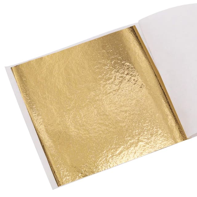 KINNO Imitation Blattgold 100 Stück 8x8.5cm 🌟 Kunsthandwerk Kunstprojekt Möbel Gemälde Wand DIY Gold B Gold