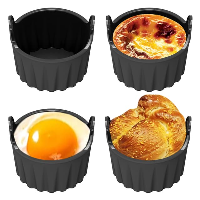 🍳 Joaecosmhui Silikonform Heißluftfritteuse - 4er Pack Ei Former Kuchenform für Airfryer 🥚