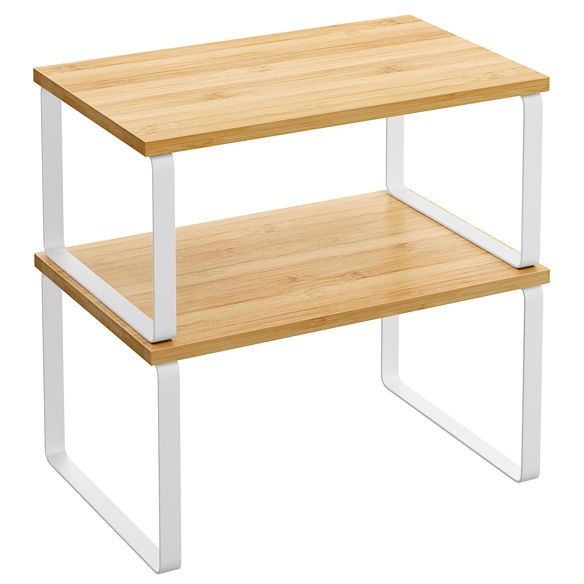 SONGMICS Gewürzregal 2er Set Küchen-Organizer Wolkenweiß + Naturbeige