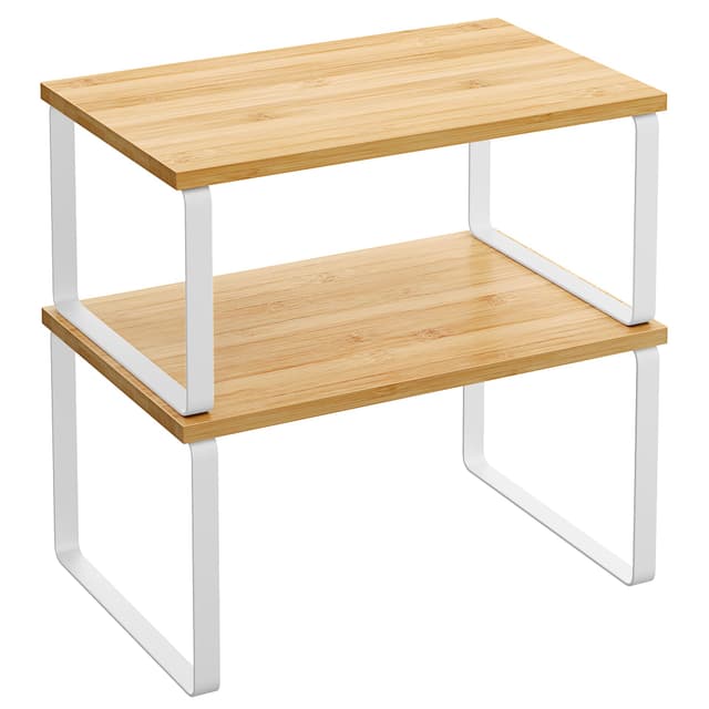 SONGMICS Gewürzregal 2er Set Küchen-Organizer Wolkenweiß + Naturbeige