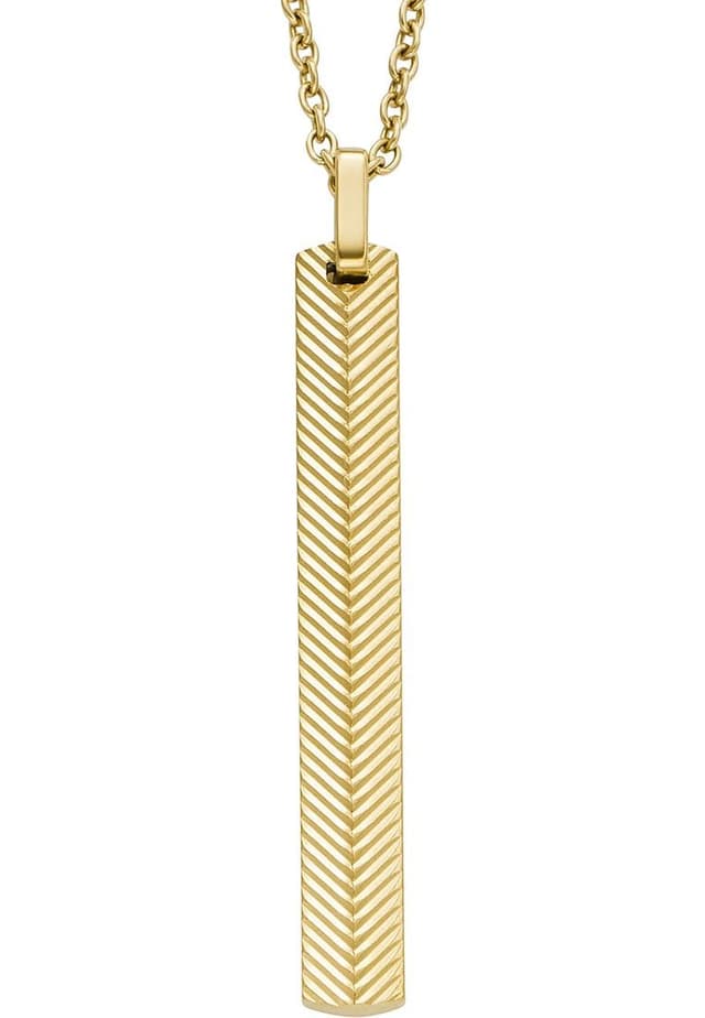 Angebot: Fossil Herrenkette Harlow Linear Texture Edelstahl goldfarben, JF04609710 ⌚🔥