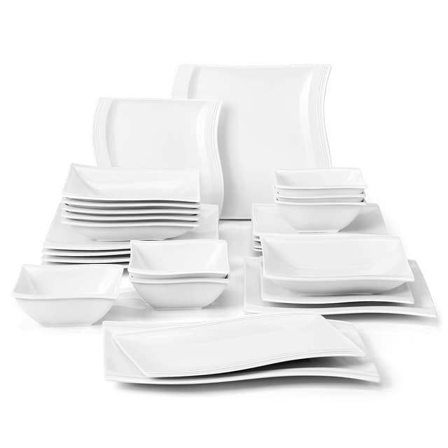 MALACASA Serie Flora 26 tlg. Cremeweiß Porzellan Geschirrset 🍽️🌸