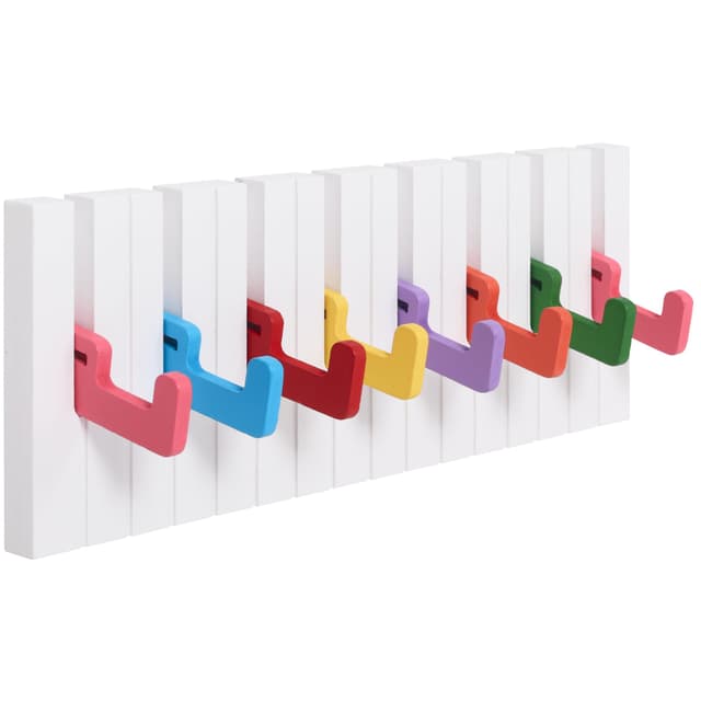 🎶 RICOO Garderobenhaken Wandhaken WM1885-M, Kindergarderobe Hakenleiste Klavier Design 🌈